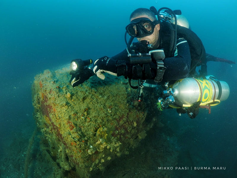 Diver on a wreck